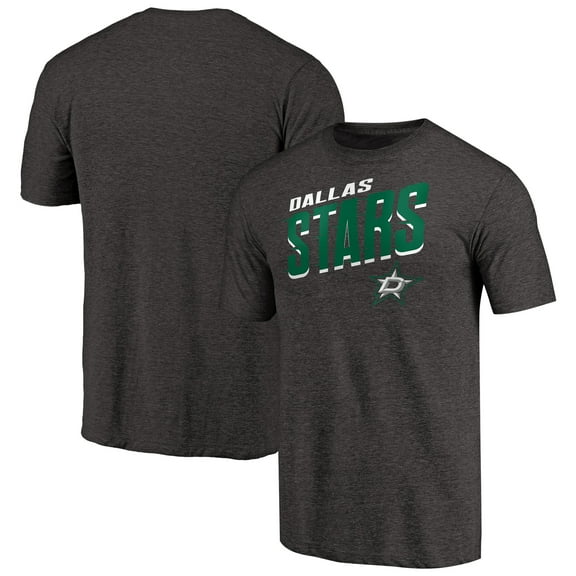 Men's Black Dallas Stars Slant Strike Tri-Blend T-Shirt