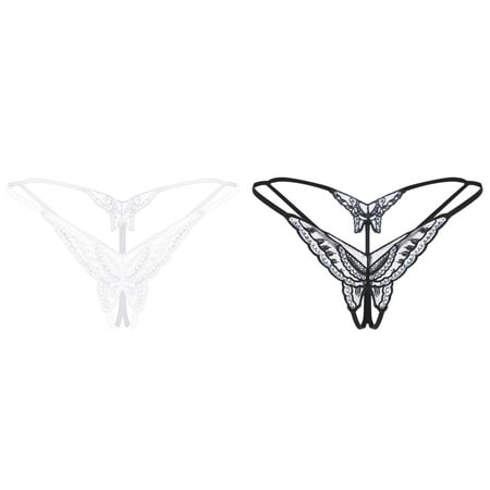 2-Pack Women Sequin Embroidery Thong Transparent Color Appeal Underwear Underpants Belts Lingerie 3x Lingerie plus Size Push up Thigh High Fishnet Stockings for Women