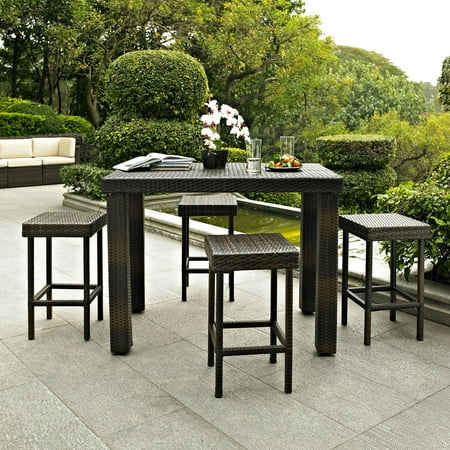 Crosley Furniture Palm Harbor 5 Piece Outdoor Wicker High Dining Set Crosley Furniture Palm Harbor 5 Piece Outdoor Wicker High Dining Set