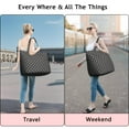 thumbnail image 5 of Gray and Black Checkerboard Pattern Travel Tote Bags for Women Carry On,Large Weekender Bags for Women Travel,Multi Functional Duffle Bag for Work,Shopping,Sports, 5 of 5