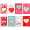 thumbnail image 1 of Tarjetas de San Valentín Tarjetas de felicitación con diseños de corazones coloridos Tarjeta del día de San Valentín para marido, esposa, novia, niños (3,9 x 5,9 pulgadas, 8 unidades) Xemadio WRMH-209, 1 of 5