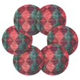 thumbnail image 7 of Yayeee 6 PCS Drink Coasters with Holder Set Woven Absorbent Round Tabletop Hot Pad, Vibrant Green Tartan Pattern, 7 of 7
