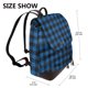thumbnail image 2 of Balery Blue Black Plaid Mochila de Cuero para Mujeres, Gran Capacidad, Bolsa de Viaje Multifuncional, Mochila de Cuero y Bolsa de Hombro para Mujeres, 2 of 4