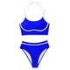 thumbnail image 4 of Traje de baño tankini de cintura alta dividido para mujer, color sólido, conservador y moderno, traje de baño de dos piezas para mujer, trajes de baño tankini para mujer, traje de baño de 2 piezas par, 4 of 7
