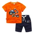 thumbnail image 4 of Esaierr Boys Outfit Set Clothes for Kids Baby Short Sleeve T Shirt Top 1-8Years Boys Shorts with Pocket Cute Cartoon Excavato Summer Outfit 2Pcs Set, 4 of 7