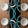 thumbnail image 6 of Turquoise Geometric Table Runner - 108 Inch Long, Kitchen Dining Table Runner Dresser Scarves, Modern Abstract Aesthetic Striped Art Farmhouse Decor for Coffee Tables Wedding Party Banquet, 6 of 8