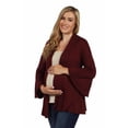 thumbnail image 2 of 24seven Comfort Apparel Bell Sleeve Flared Open Front Maternity Cardigan, 2 of 4