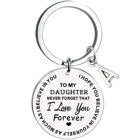 BGZLEU Initial Disc Charm Keychain,26 Initial Letter Alphabet Key Ring,A-Z Initial English Charm Keychain,Pocket Hug Token,Long Distance Relationship Keepsake,Stainless Steel Double Sided Inspirationa