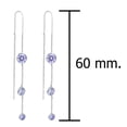 thumbnail image 4 of Aeravida Graduated Tiers Lavender Cubic Zirconia Sterling Silver Threader Earrings | Elegant Sterling Silver Threader Earrings | Earrings for Women | Threader Earrings | Casual Threader Earrings, 4 of 5