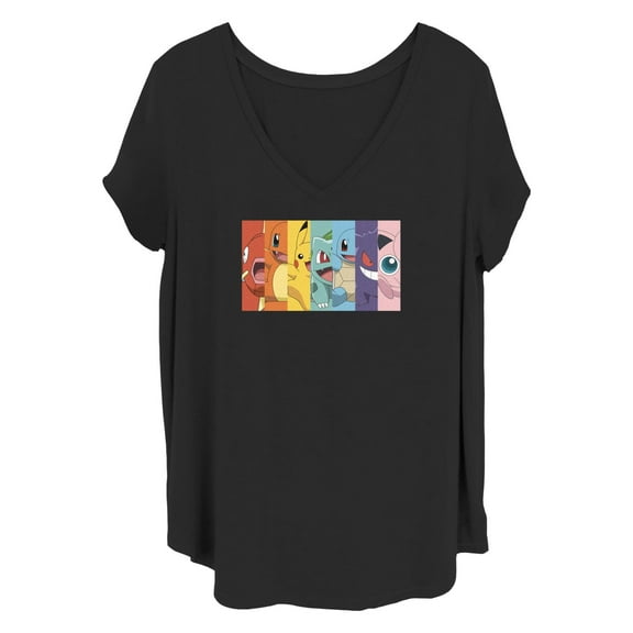 Women's Pokemon Character Box-up Rainbow Graphic T-Shirt