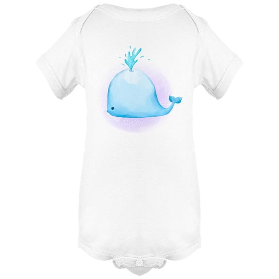 Cute Watercolor Whale Bodysuit Infant -Image by Shutterstock,  6 Months