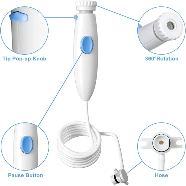 Accesorios de higiene bucal manguera de agua mango de plastico Compatible con irrigador bucal Waterpik Wp 100 WP 900 paquete de 1 mango manguera JM