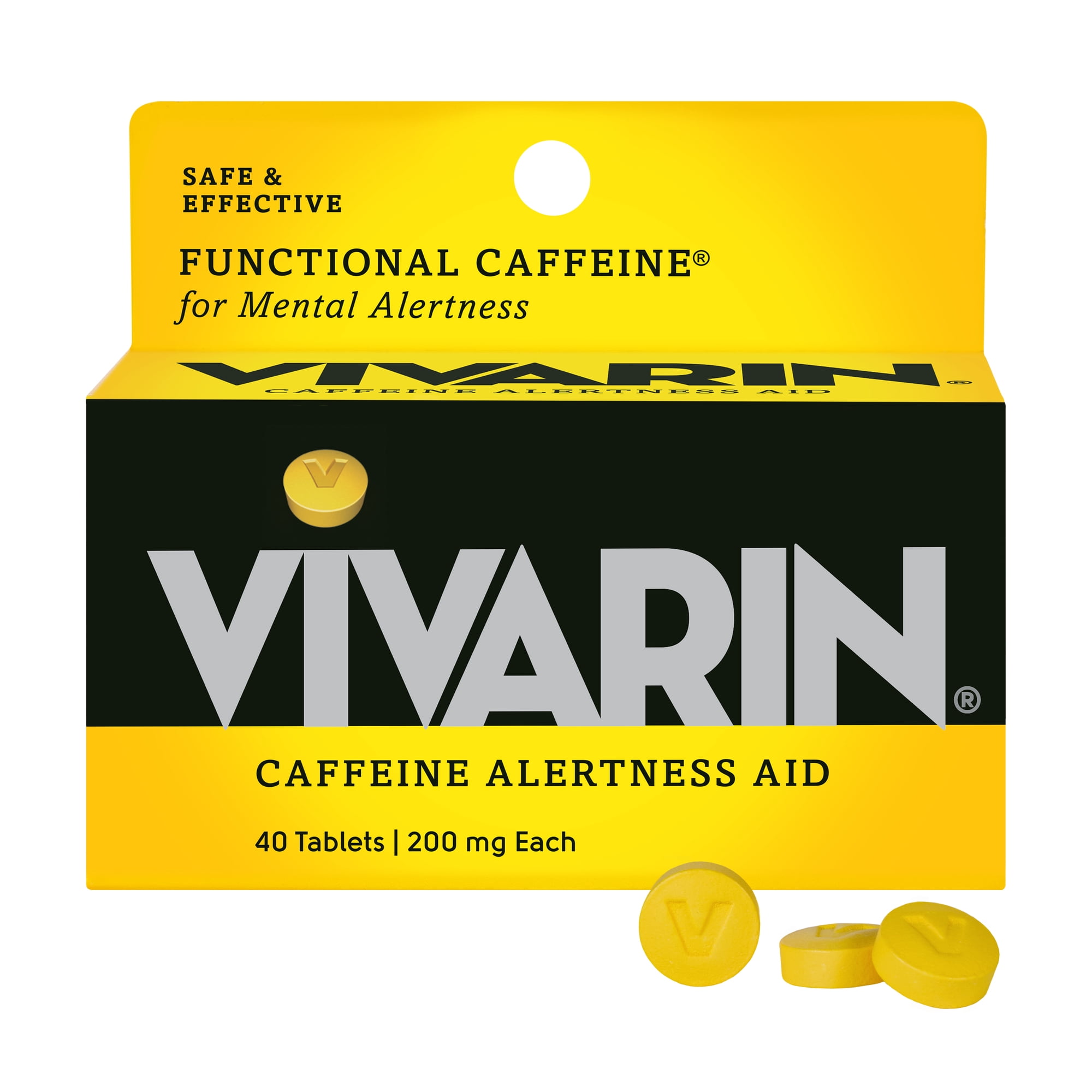 Vivarin Caffeine Pills, 40 Count, FDA Approved, Safe and Effective Mental Energy Support