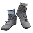 thumbnail image 3 of CHENge Mens Snow Boots Size 7 Thigh High Versatile Flat Soft Sole Cute Printed Casual Black Cowboy Booties(Grey,7.5), 3 of 7