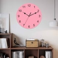 thumbnail image 2 of Wall Clock Pink Clocks PVC Silent Non-Ticking Battery Operated Decorative Solid Color Round Clock for Home Living Room Kitchen Bedroom Office School Wall Decor 14 Inch, 2 of 9