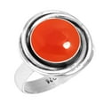 thumbnail image 1 of 925 Sterling Silver Ring For Women - Girls Orange Real Carnelian Gemstone Silver Ring Size 9 August Birthstone Costume Silver Ring Size 9 Christmas - Gift For Women 925 Silver Gemstone Jewelry, 1 of 6