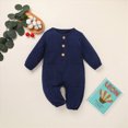 thumbnail image 2 of Gibobby Baby Onesies Comfortable Long Sleeved Crew Neck Bodysuit Color Ribbed 0 3 6 9 12 18 24Months Newborn Jumpsuit Soft Unisex Baby Clothes(3-6 Months,Navy), 2 of 7