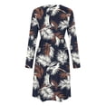 thumbnail image 4 of CHGBMOK Women's Midi Dress Long Sleeve Loose Fit Dresses Casual Crew Neck Print Dresses, 4 of 7