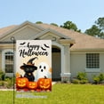 thumbnail image 2 of JOOCAR Happy Halloween Linen Garden Flag with Black Cat Ghost Pumpkin for Fall Autumn Home Outdoor Garden Yard Door Decor 12x18 inch, 2 of 5