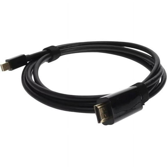 6 ft. Mini-Display Port Male to HDMI Male Black Cable for Resolution Up to 2560x1600, Black