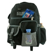 K-Cliffs Unisex Heavy Duty Large Rolling School Backpack with Wheels in Black