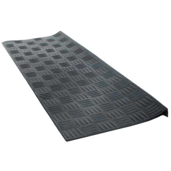 Imports Decor Inc Black Rectangular Skid Free Rubber Stair Mat with Crisscross Design 30" x 9"