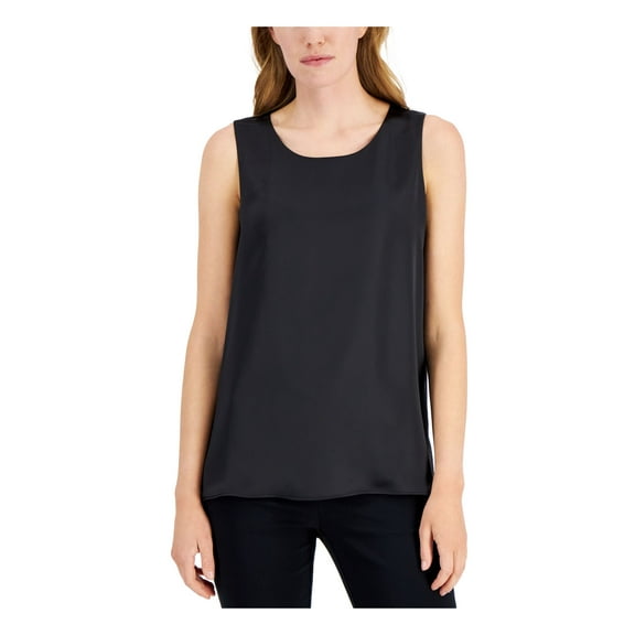 ALFANI Womens Black Sleeveless Round Neck Tank Top S