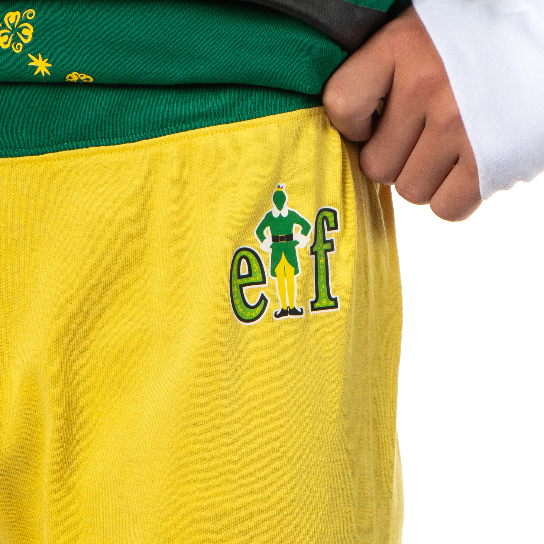 Elf Holiday Classic Movie Men's Buddy The Elf Tight Fit Long Sleeve Long Pant Loungewear Sleep Pajama Set