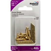 National Hardware 1.5 in. H X 0.63 in. W X 0.08 in. D Brass-Plated Steel Inside Corner Brace