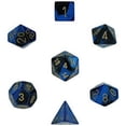 thumbnail image 2 of Black and Blue Gemini Dice with Gold Numbers 7 Dice Set 16mm (5/8in) Chessex, 2 of 6