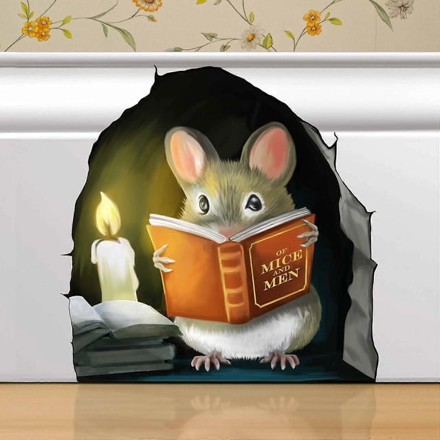 (Mussel Reading Book) Mussel Reading Book, Wall Decor Sticker Decal, Children's Room, Classroom, Home, Bedroom, Bookshelf, Book Lover