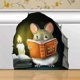 thumbnail image 1 of (Mussel Reading Book) Mussel Reading Book, Wall Decor Sticker Decal, Children's Room, Classroom, Home, Bedroom, Bookshelf, Book Lover, 1 of 5