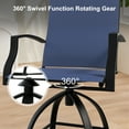thumbnail image 5 of POTEBAN 3-piece Outdoor Swivel Bar Stool Set，2 Patio Metal High Back And Armrest Bar chairs With Bar Table for Backyard,Lawn Garden,Balcony,Pool, 5 of 8