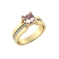 thumbnail image 2 of 1.20 Carat natural peach/pink VS Morganite Ring with Diamonds 14k Yellow Gold Bridge Vintage Promise, 2 of 4