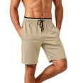 thumbnail image 3 of Men Gym Shorts with Pockets Men's Running Sports Shorts, Summer Quick Drying Cooling Bermuda Shorts, Knee Length Straight Leg Workout Shorts with Pockets Khaki XXL, 3 of 5