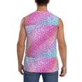 thumbnail image 4 of Disketp Fun Rainbow Pink Sleeveless Tshirts For Men, Muscle Shirts For Men Dry Fit Tank Top-Large, 4 of 8