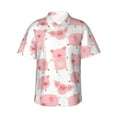 thumbnail image 2 of Yiaed Kawaii Pigs Print Hawaiian Shirt for Men Short Sleeve Button Down Shirts Beach Shirts for Men-Large, 2 of 5