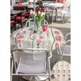 thumbnail image 4 of Outdoor Tablecloth with Umbrella Hole and Zipper, Spring Easter Round Table Cloth 54 Inch Waterproof Tablecloth, Green Pink Yellow Eggs Floral Botanical Picnic Table Cover for Patio Camping, 4 of 7