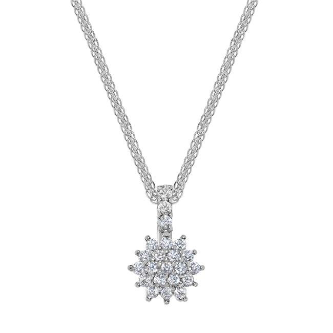 Shooting Star Charm Micro-Pave CZ Crystal Drop Pendant Sterling Silver Necklace 