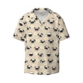 thumbnail image 4 of Salouo Pug Dog Face Pattern Cuban Collar Shirts for Men Button-Down Shirt Men's Short Sleeve Shirts Hawaiian Shirts Casual Shirts -XX-Large, 4 of 6