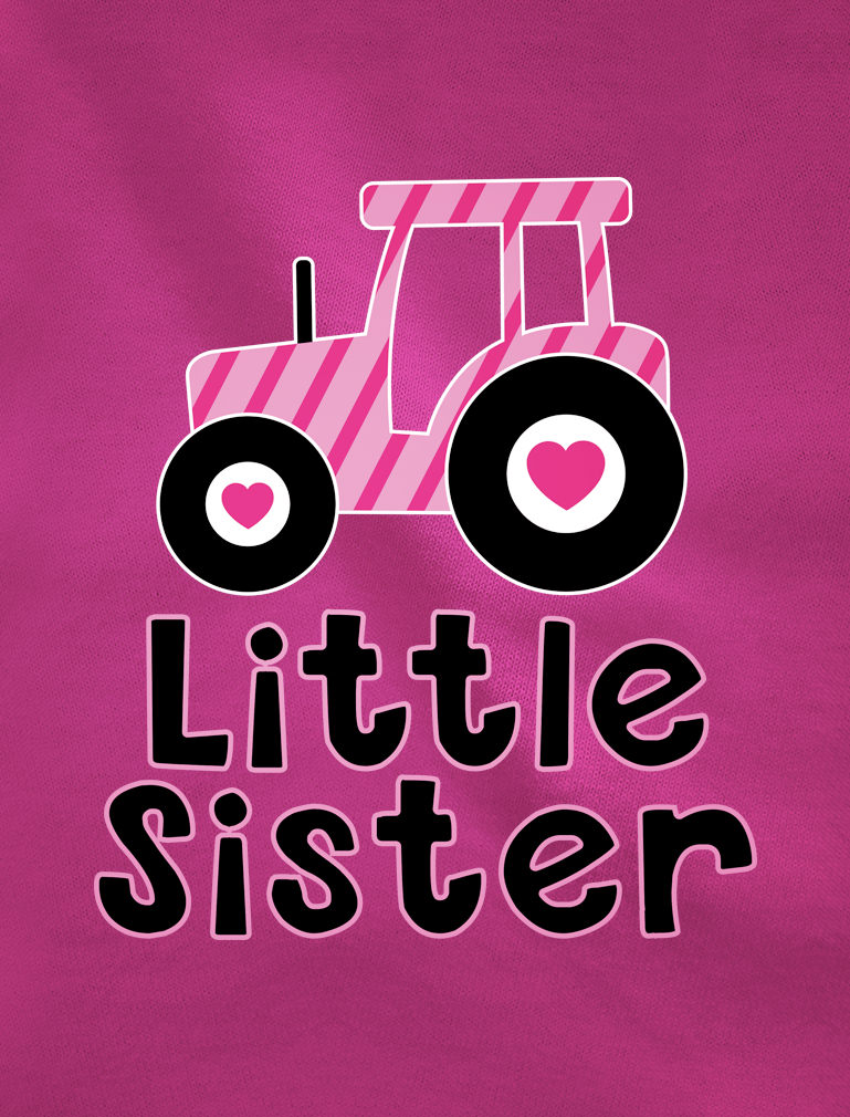 Tstars Baby Girl Bodysuit - "Little Sister" Tractor-Themed Design: Ideal Baby Shower Gift, Perfect for Tractor-Loving Little Sisters - Adorable Newborn Clothes for Little Farm Girls - image 2 of 6