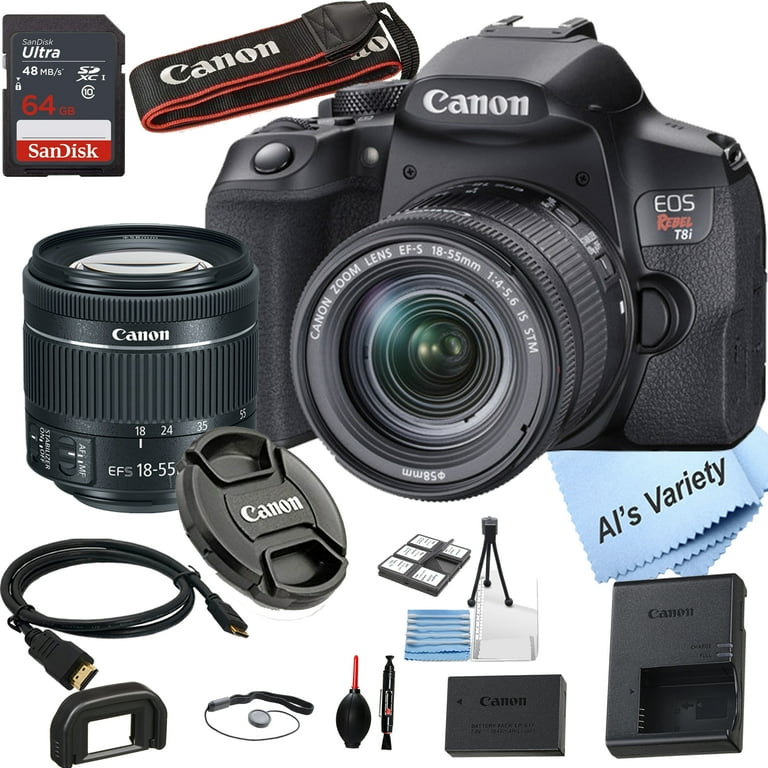 Canon EOS Rebel T8i DSLR Camera with 18-55mm Lens, 24.1MP, 4K UHD 