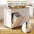 thumbnail image 2 of Haverchair 52" Kitchen Island with Storage on 5 Wheels, Movable Island Table for Kitchen with Drawers, Trash Can and Pull-Out Rack, Rolling Kitchen Island with Adjustable Shelf for Dining Room, White, 2 of 9