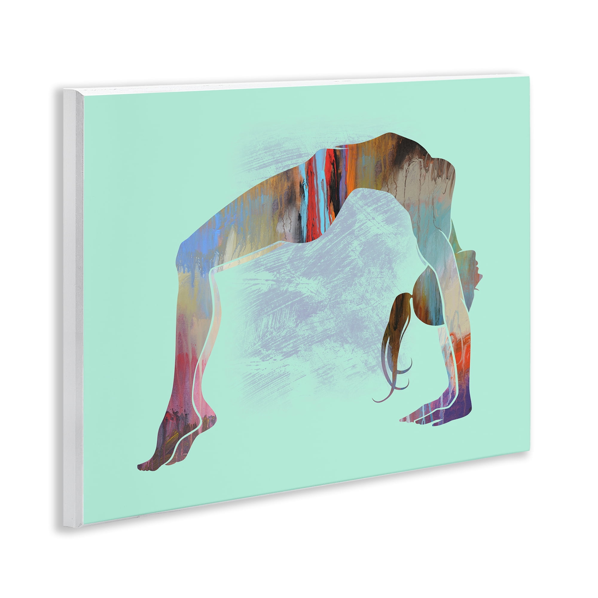 Stupell Industries Yoga Exercise Pose People Painting Unframed Art Print Wall Art, 14 x 11