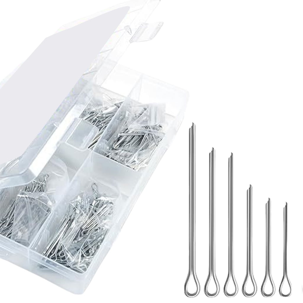 TIERPOP 410Pcs Cotter Pin Assortment kits 6 Size Split Pin Fastener Hitches Pin Heavy Duty Hardware Pin for Trailer Locking