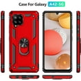 thumbnail image 2 of Samsung A42 5G Case,Galaxy A42 5G Case, Military Grade 360 Degree Rotating Metal Ring Holder Kickstand Protective Phone Cover Case for Samsung Galaxy A42 5G, Red, 2 of 13