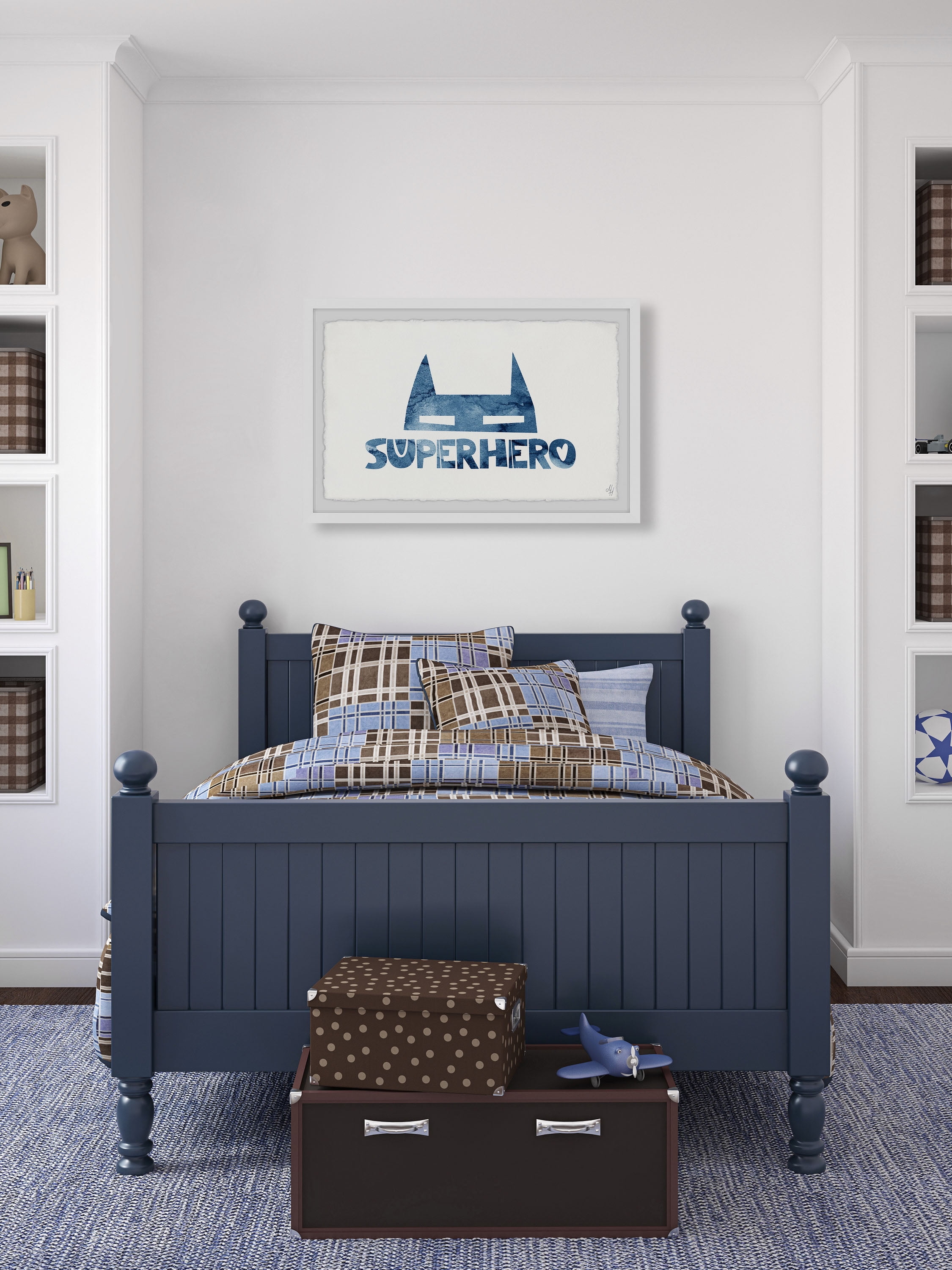 Marmont Hill Superhero Mask Framed Wall Art, 45.00" x 1.50"
