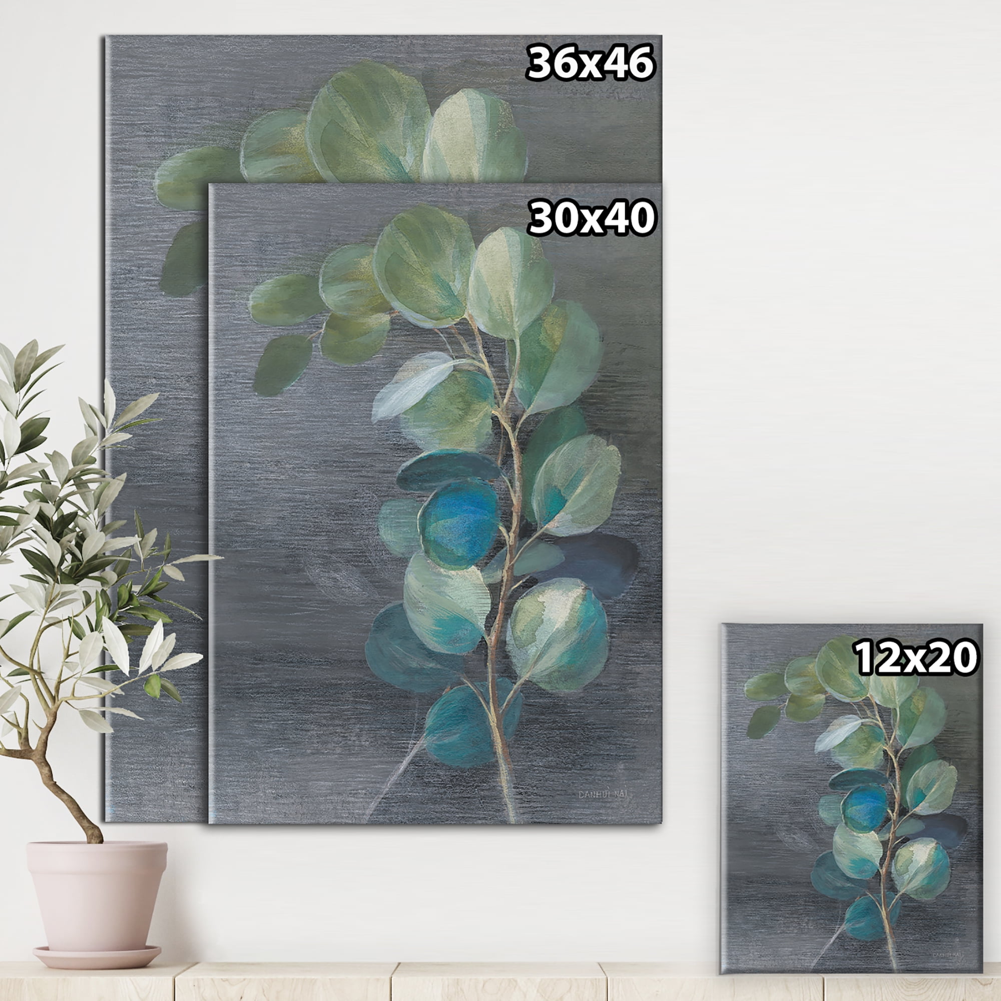 Designart 'Fresh leaves II' Traditional Canvas Artwork