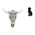 thumbnail image 1 of Escultura de pared de cabeza de toro, resina, cabeza de , decoración de pared, figura de escritorio, estatua de gato con diseño de patrón único, a, 1 of 8