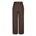 thumbnail image 5 of FAIWAD Wide Leg Suit Pants for Women High Waisted Elastic Dress Pants Office Work Business Straight Pants (Medium, Brown), 5 of 6